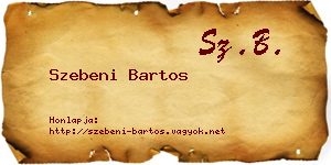 Szebeni Bartos névjegykártya